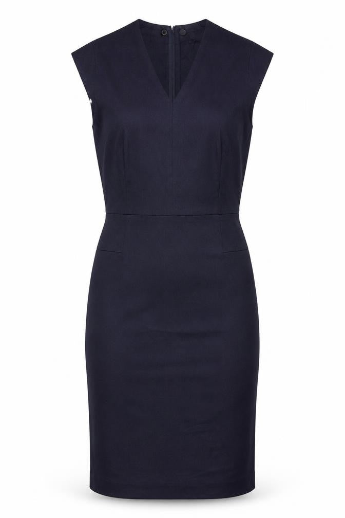 Next Women Blue UK 8 Sheath Knee Length Tailoring Work Dress