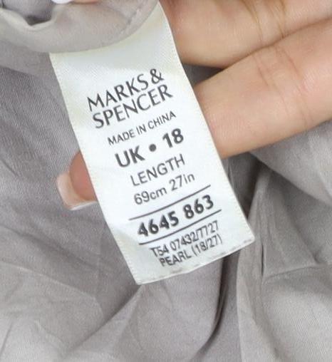 Marks & Spencer Women Beige UK 18 Floral Embroidered A-Line Skirt
