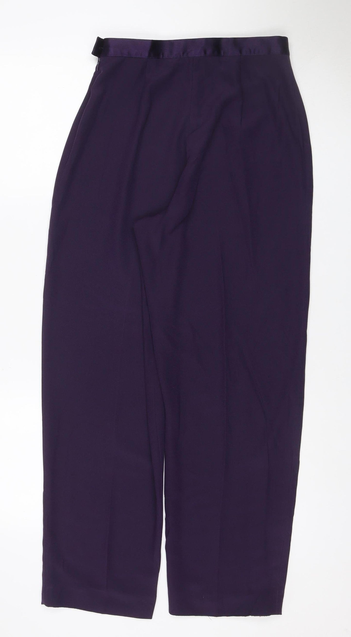 Jacques Vert Women Purple UK 12 Straight Leg Dress Trousers