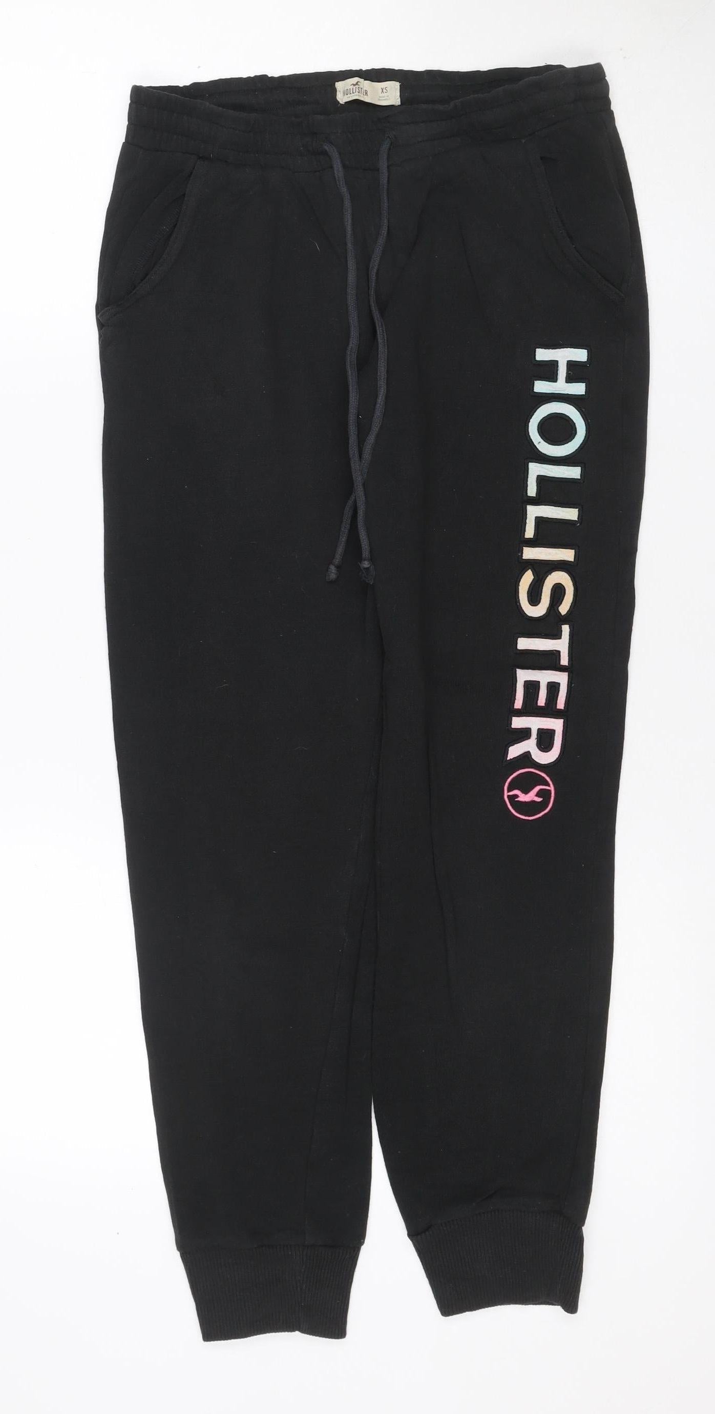 Hollister Women’s Black XS Jogger Sweatpants Drawstring Logo