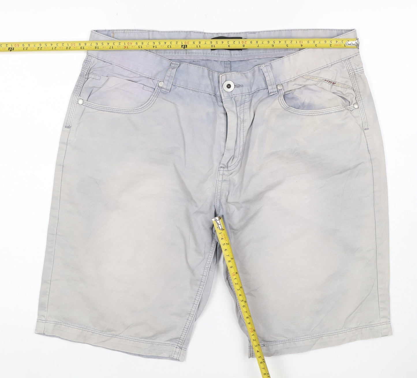 Firetrap Men’s Grey 2XL 100% Cotton 5-Pocket Denim Shorts