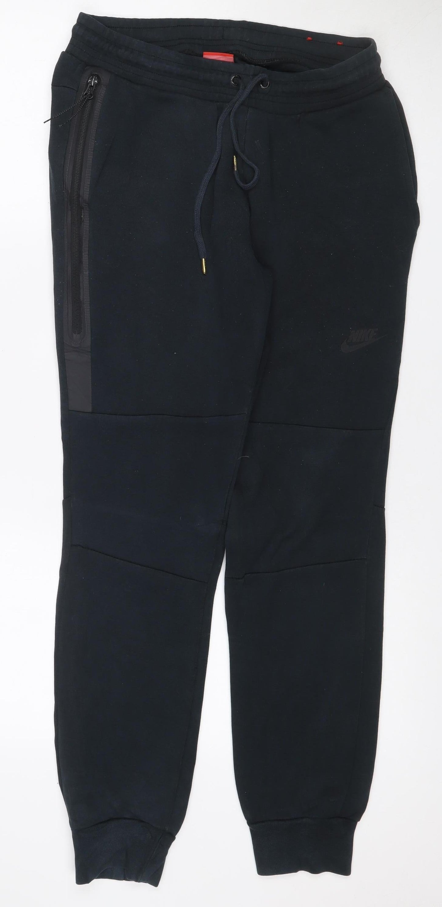 Nike Boys Black S Tech Fleece Jogger Trousers Drawstring Zip Pocket