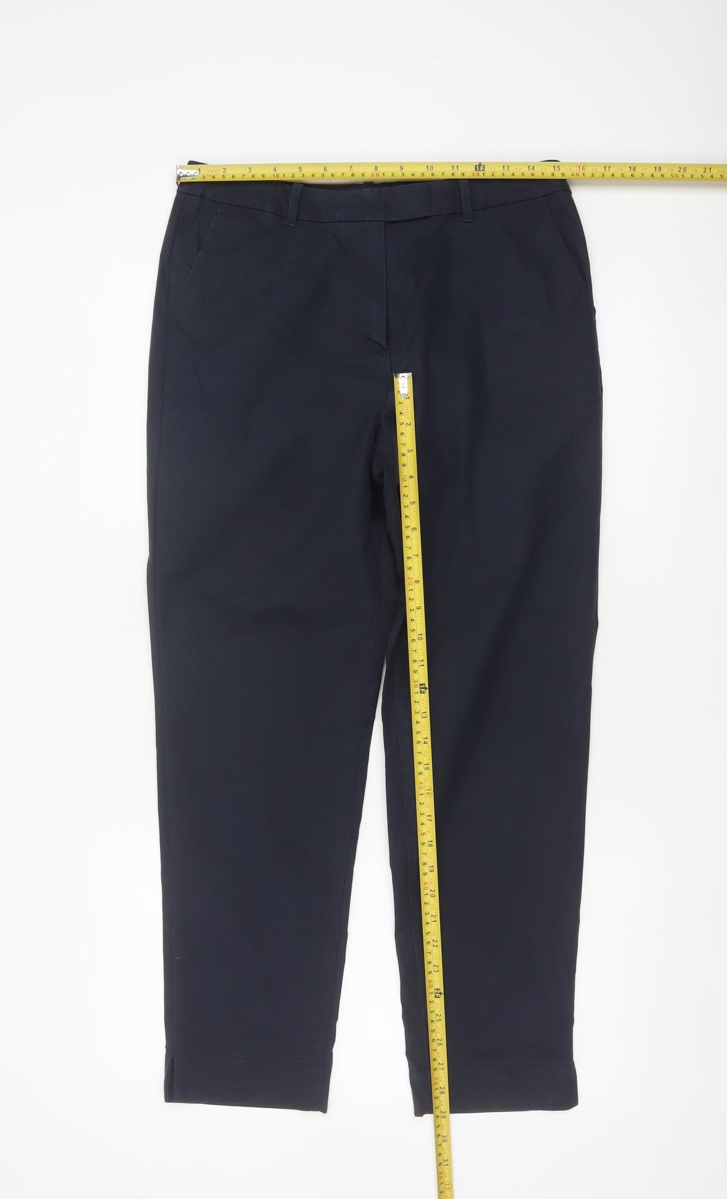 Marks and Spencer Women Blue UK 10 Regular Tapered Work Trousers