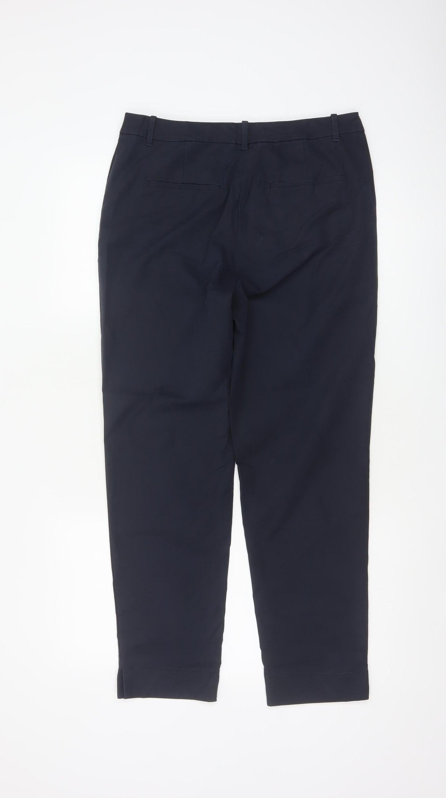 Marks and Spencer Women Blue UK 10 Regular Tapered Work Trousers