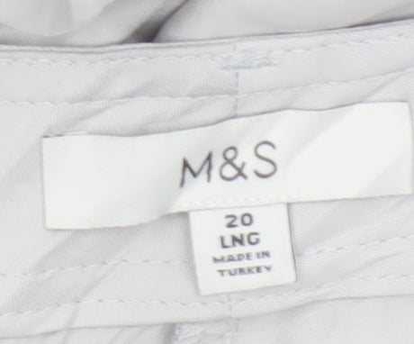 Marks & Spencer Women Grey Size 20 Long Cargo Trousers Modal Drawstring