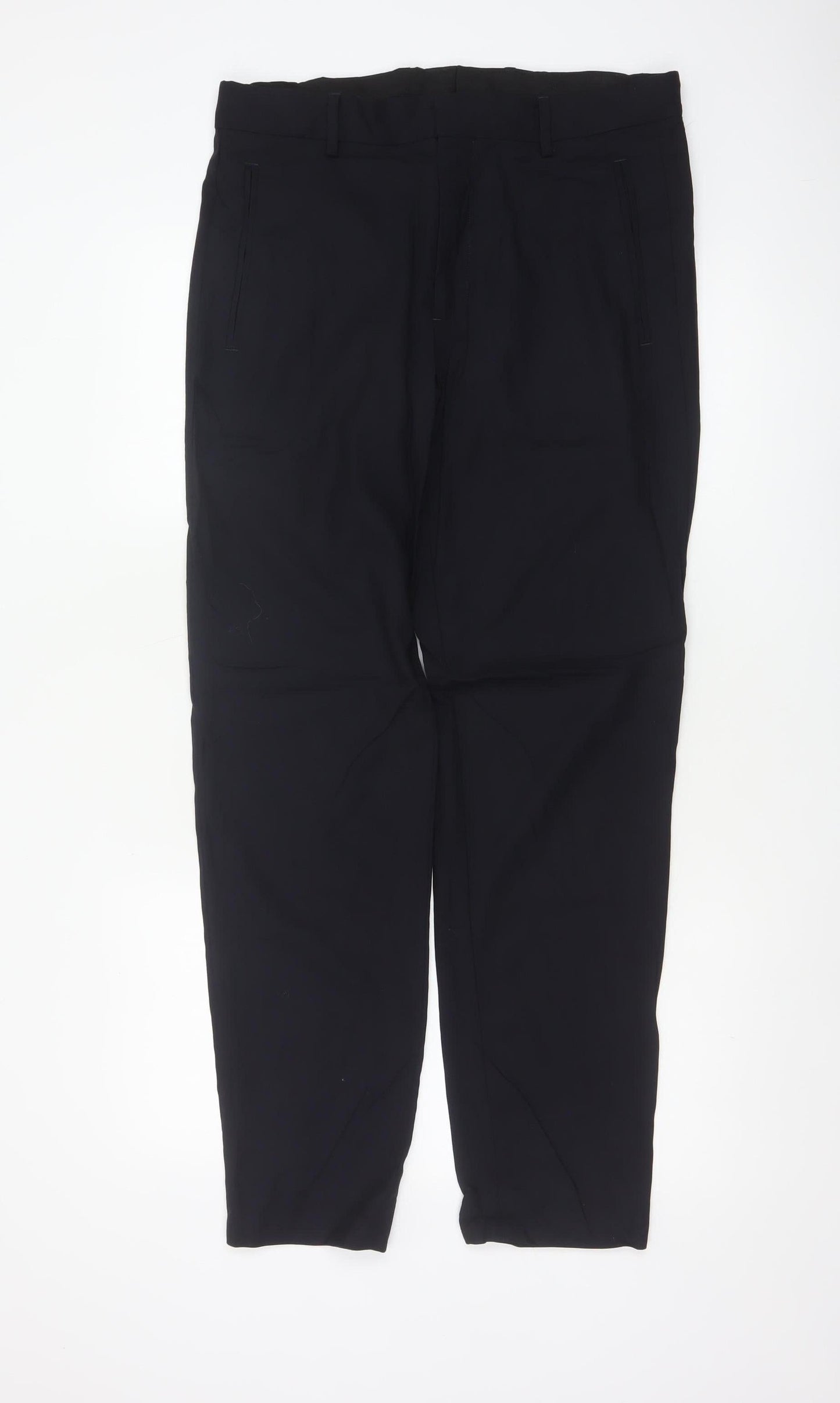 COS Women Black UK 20 100% Wool Tapered Tailored Trousers