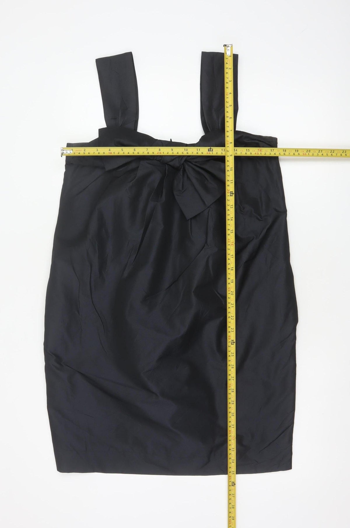 French Connection Women Black UK 14 Satin Bow Pencil Knee Dress