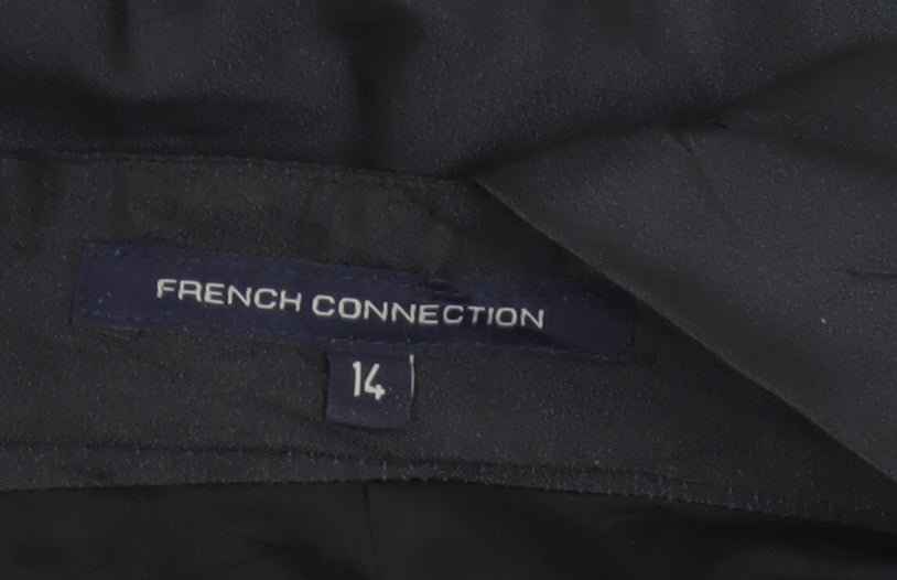 French Connection Women Black UK 14 Satin Bow Pencil Knee Dress