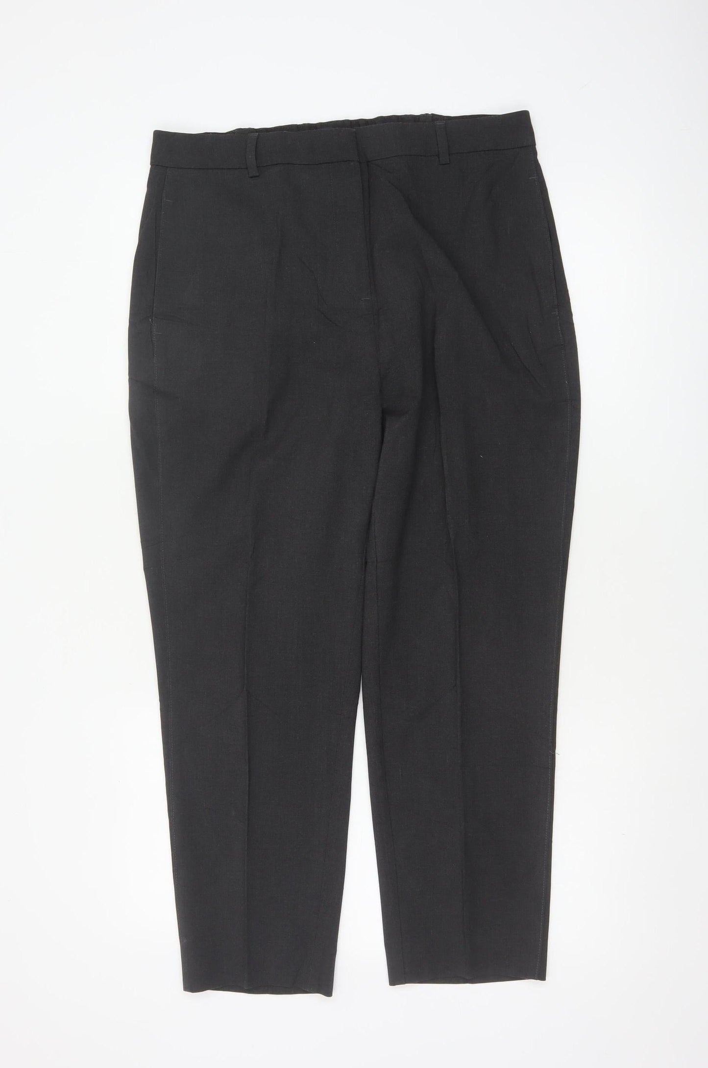 Marks and Spencer Women's Grey Size 14 Tapered Smart Trousers