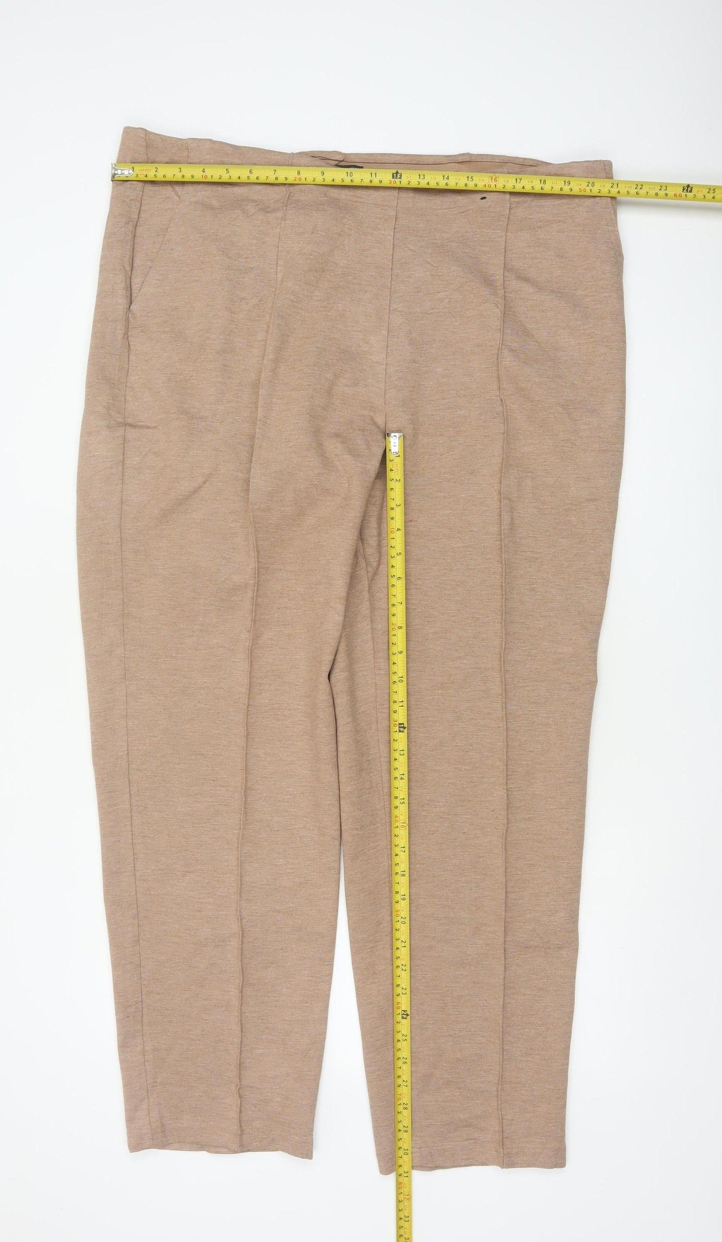 Marks & Spencer Women’s Beige UK 22 Tapered Tailored Trousers