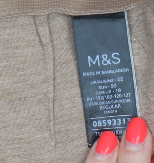 Marks & Spencer Women’s Beige UK 22 Tapered Tailored Trousers
