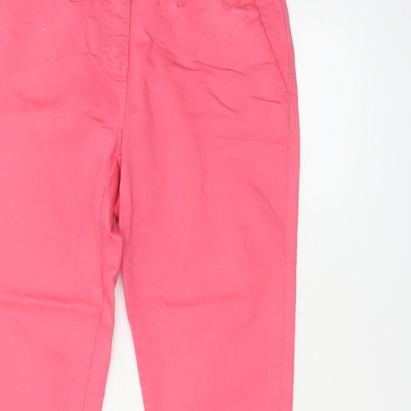 Joules Women’s Pink UK 8 Chino Trousers Tapered Mid Rise Pockets