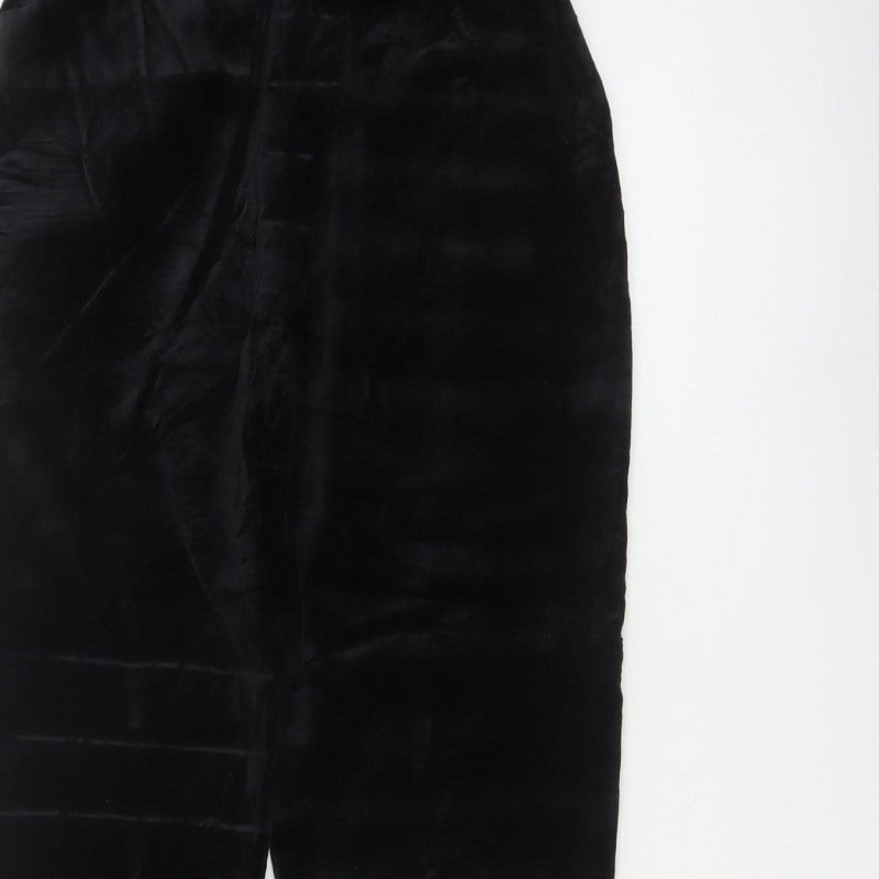 BHS Women’s Black Velvet Tapered Trousers Size 12 High Rise