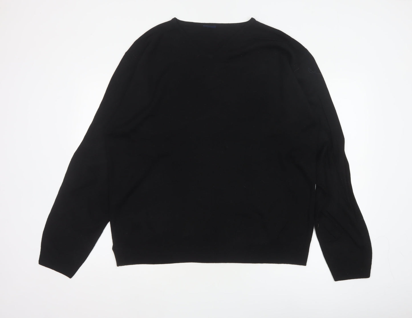 Casual Club Men’s Black XL V-Neck Acrylic Knit Pullover Jumper