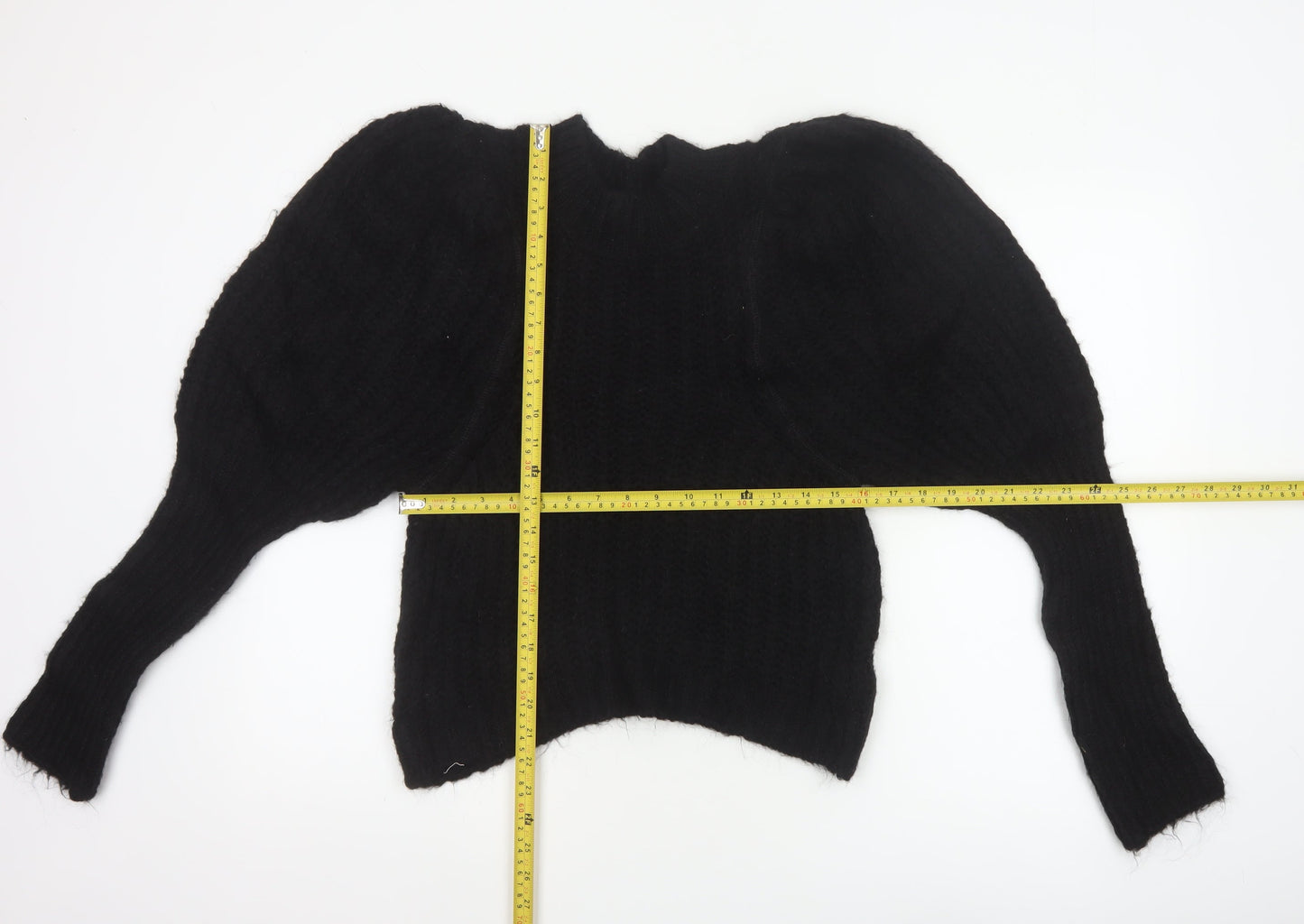 ASOS Women Black UK 8 Cable Knit Mock Neck Pullover Jumper