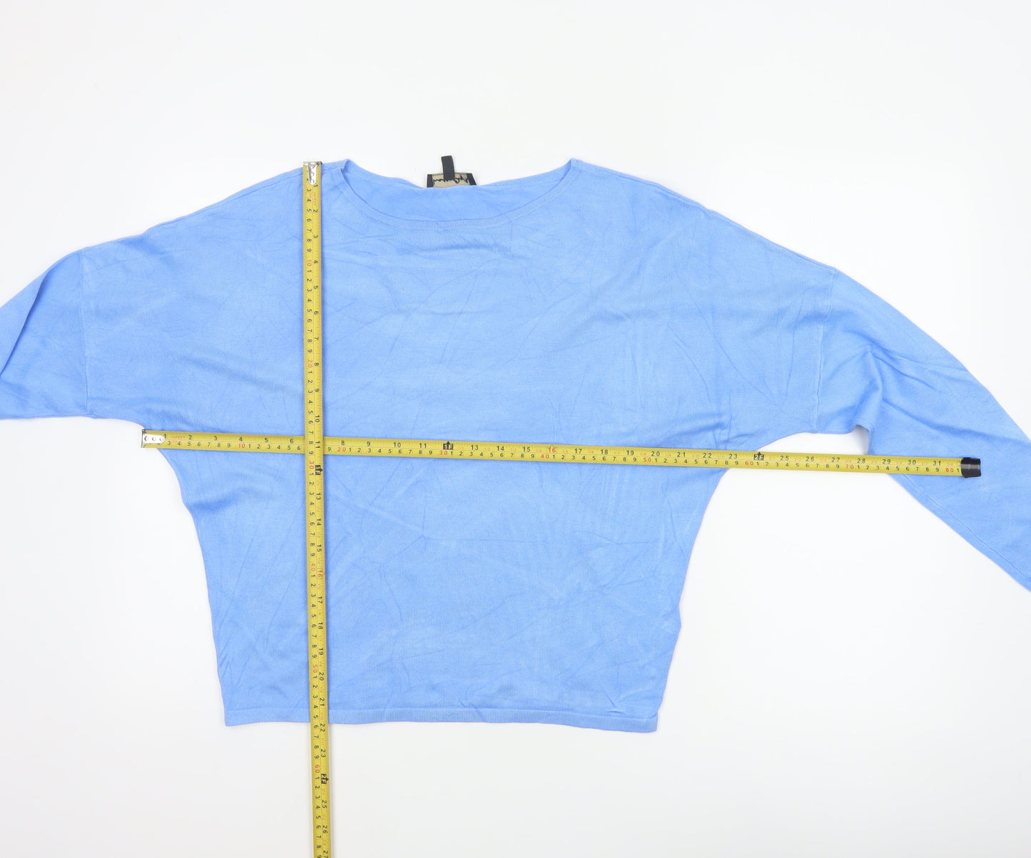 Phase Eight Women’s Blue XS Viscose Knit Crew Neck Pullover Jumper