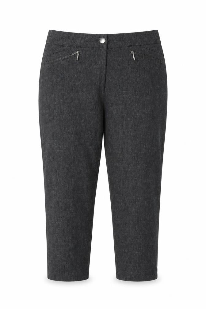 Marks & Spencer Women’s Grey UK 16 Short High Rise Tapered Cotton Trousers