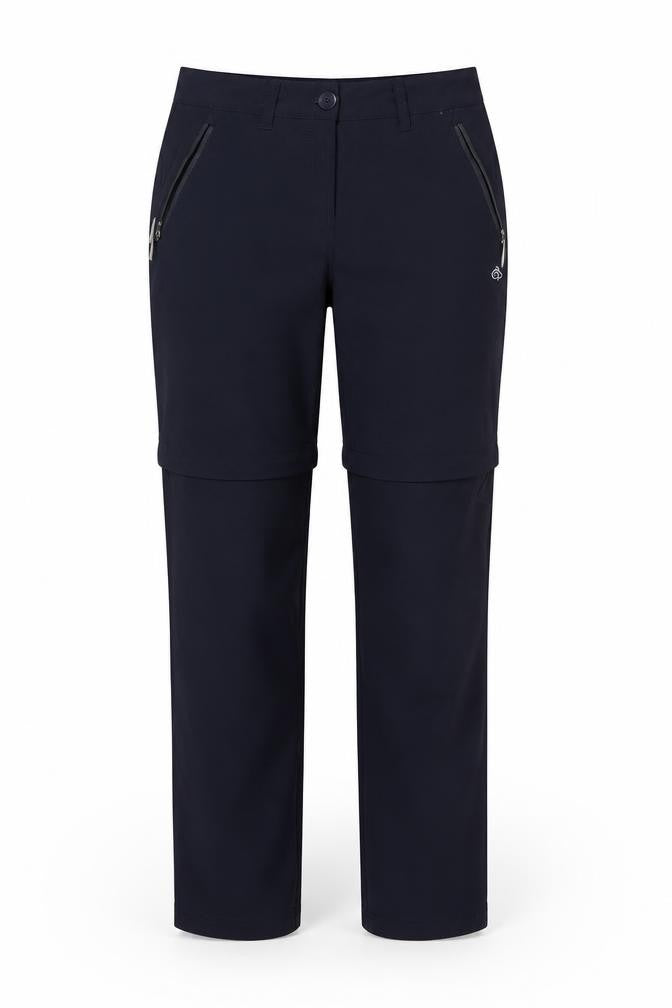 Craghoppers Women’s Navy UK 10R Convertible Zip-Off Walking Trousers