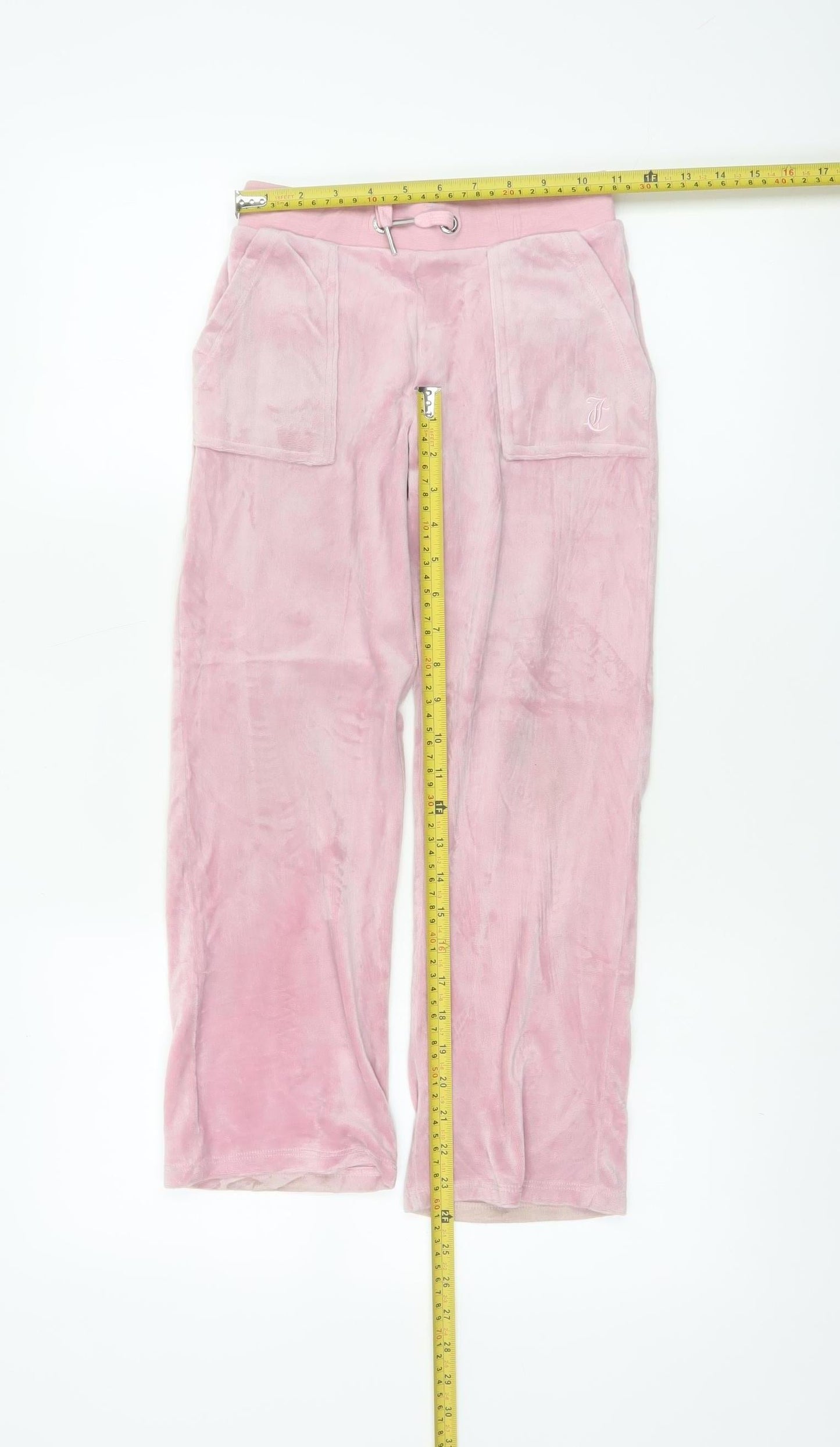 Juicy Couture Girls Pink Velour Cargo Trousers Age 7-8 Pockets