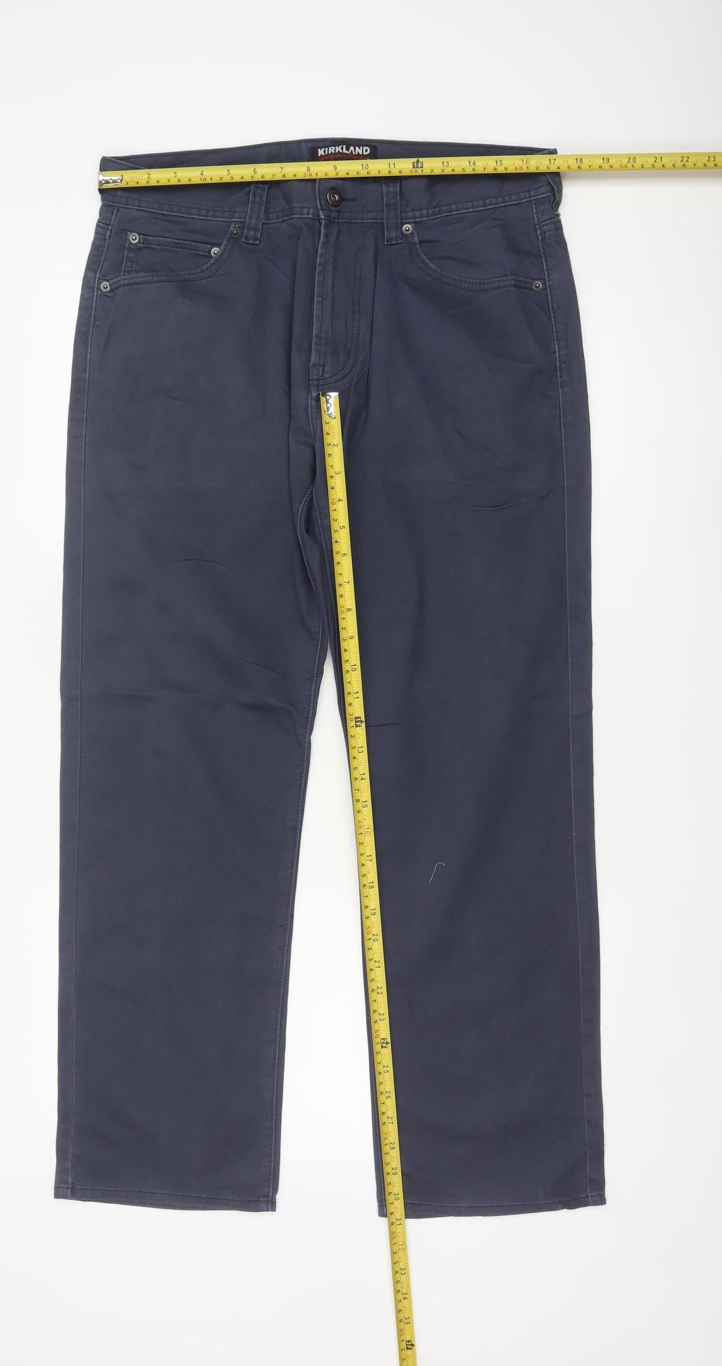 Kirkland Signature Men’s Navy 34x30 Straight 5-Pocket Trousers