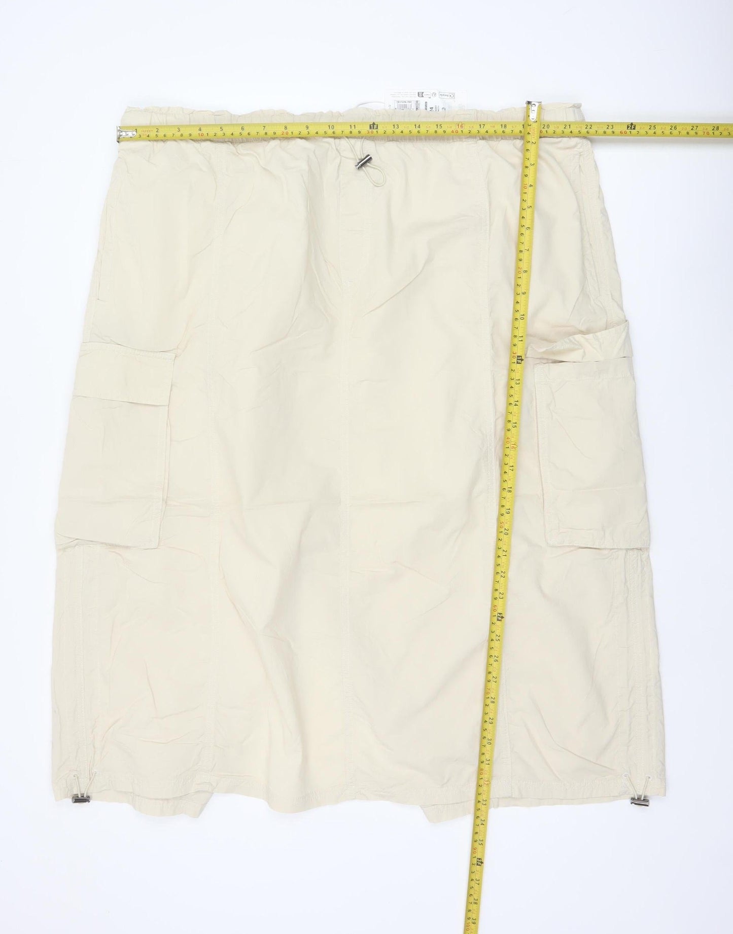 Marks & Spencer Women Beige UK 24 Long Cargo Skirt Drawstring Pockets