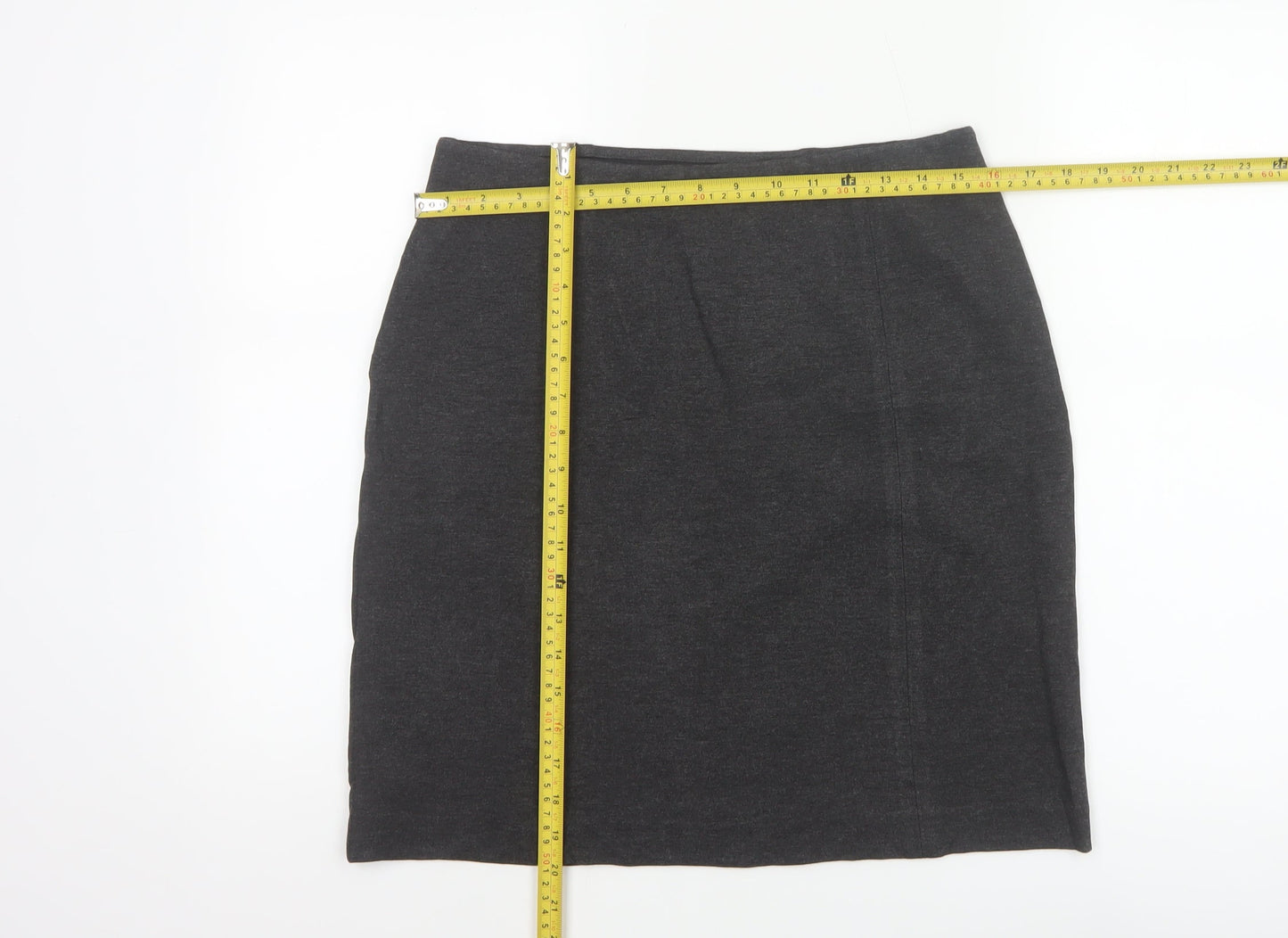 M&S Women’s Grey UK 10 Stretch Pencil Knee Length Skirt