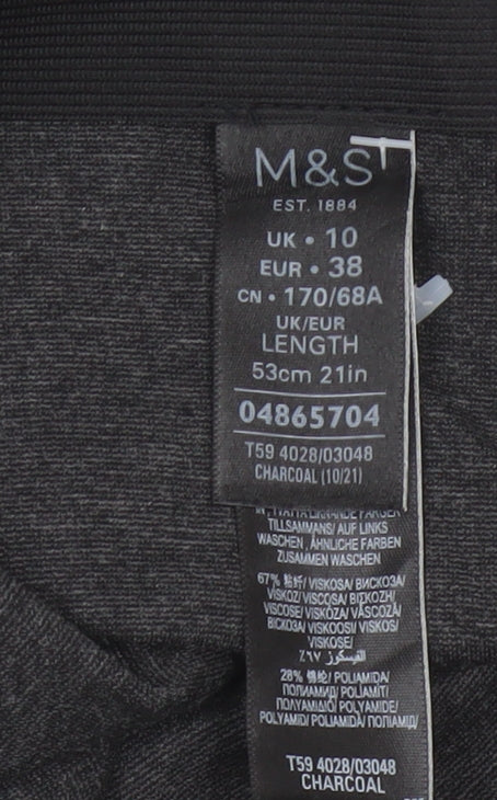 M&S Women’s Grey UK 10 Stretch Pencil Knee Length Skirt