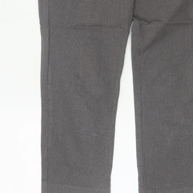 GAP Women Grey UK 10 Check Tapered Tailored Dress Trousers
