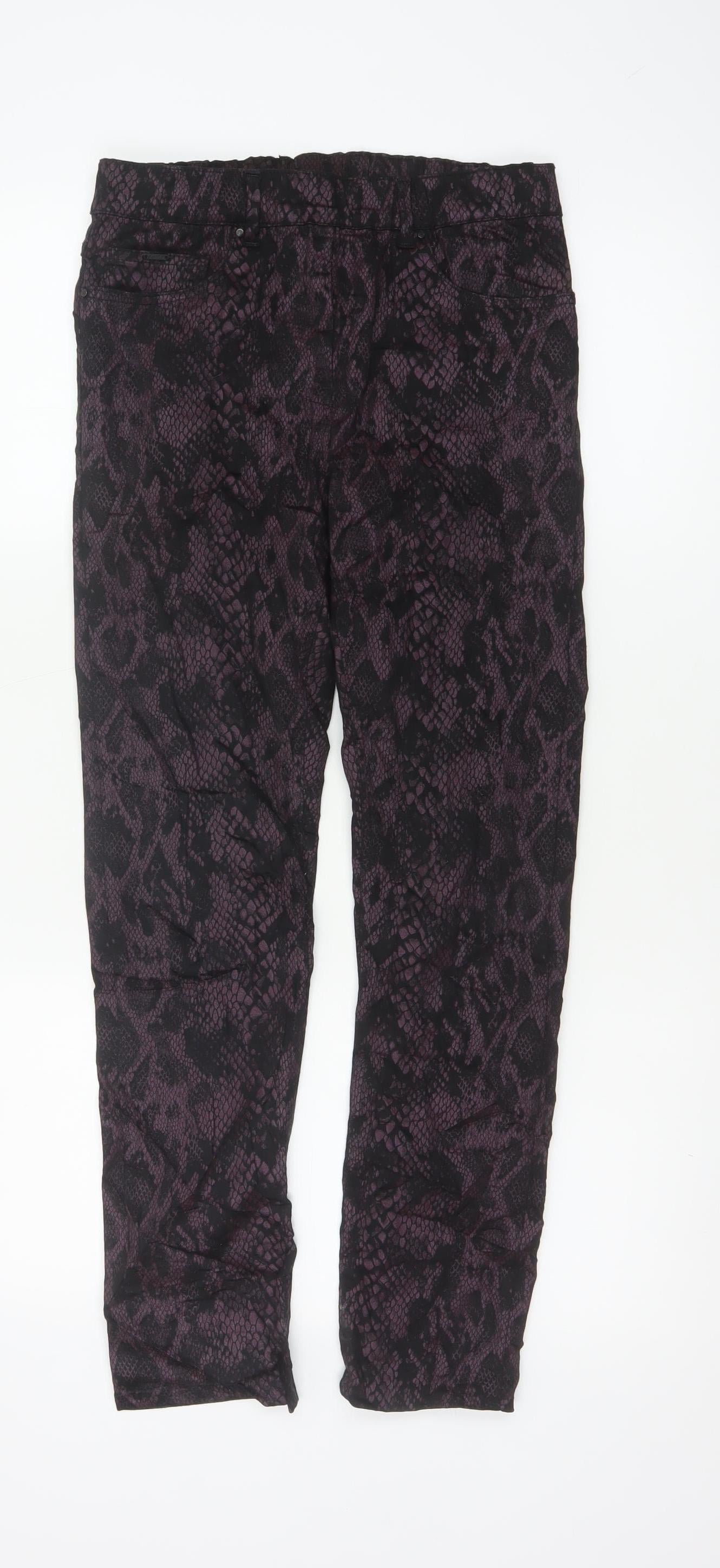LauRie Women’s Purple Snake Print Skinny Stretch Trousers UK 8