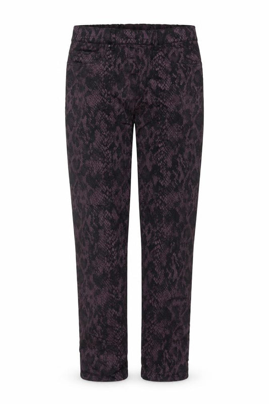 LauRie Women’s Purple Snake Print Skinny Stretch Trousers UK 8