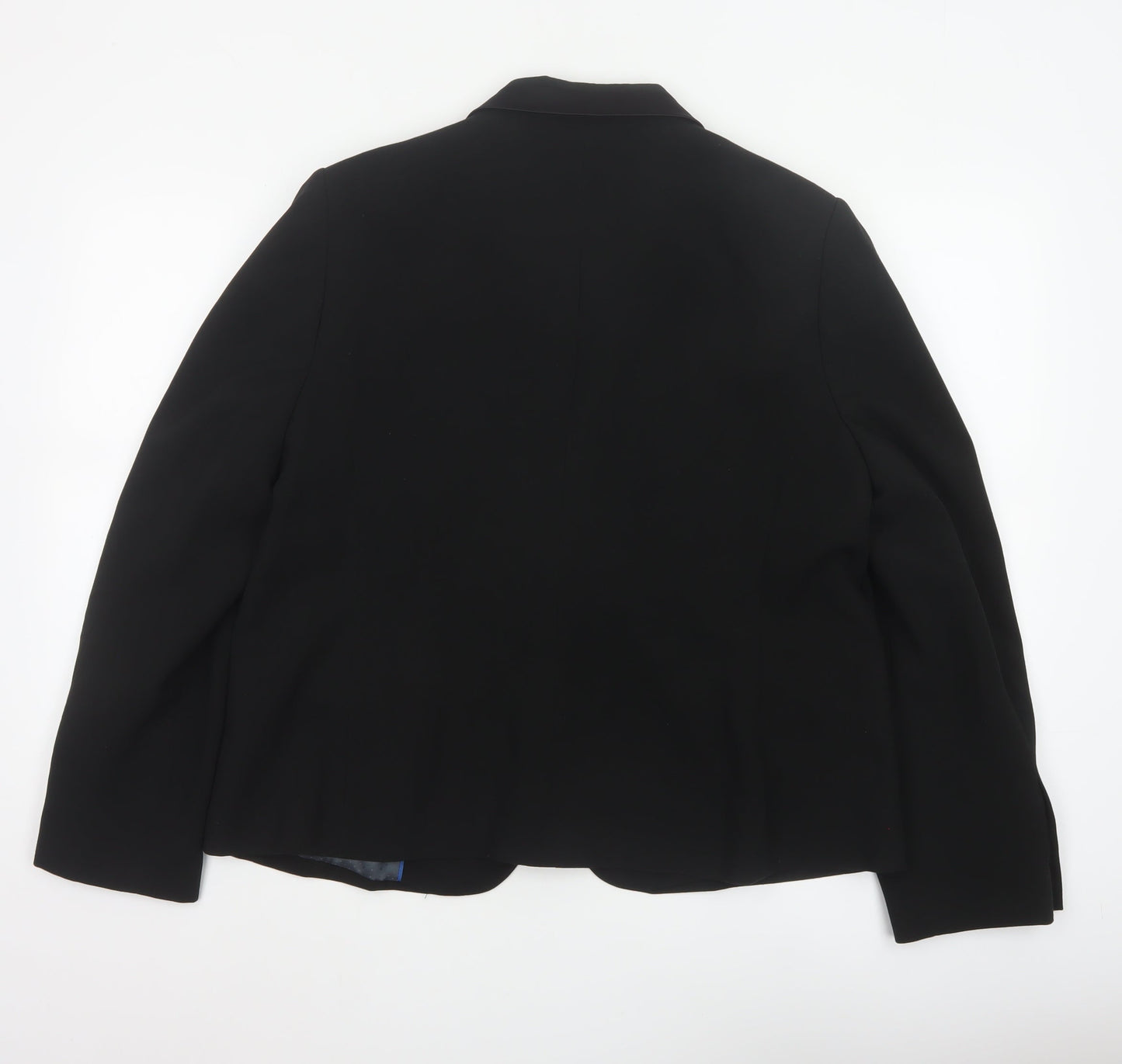 CC Women's Black UK 18 Tuxedo Blazer Satin Shawl Lapel