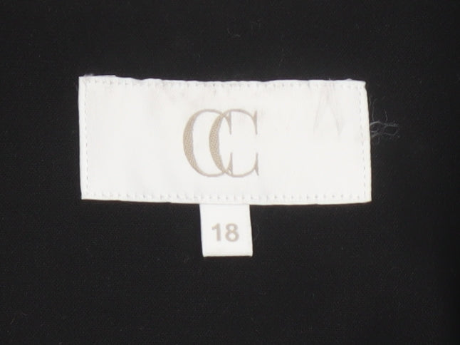 CC Women's Black UK 18 Tuxedo Blazer Satin Shawl Lapel