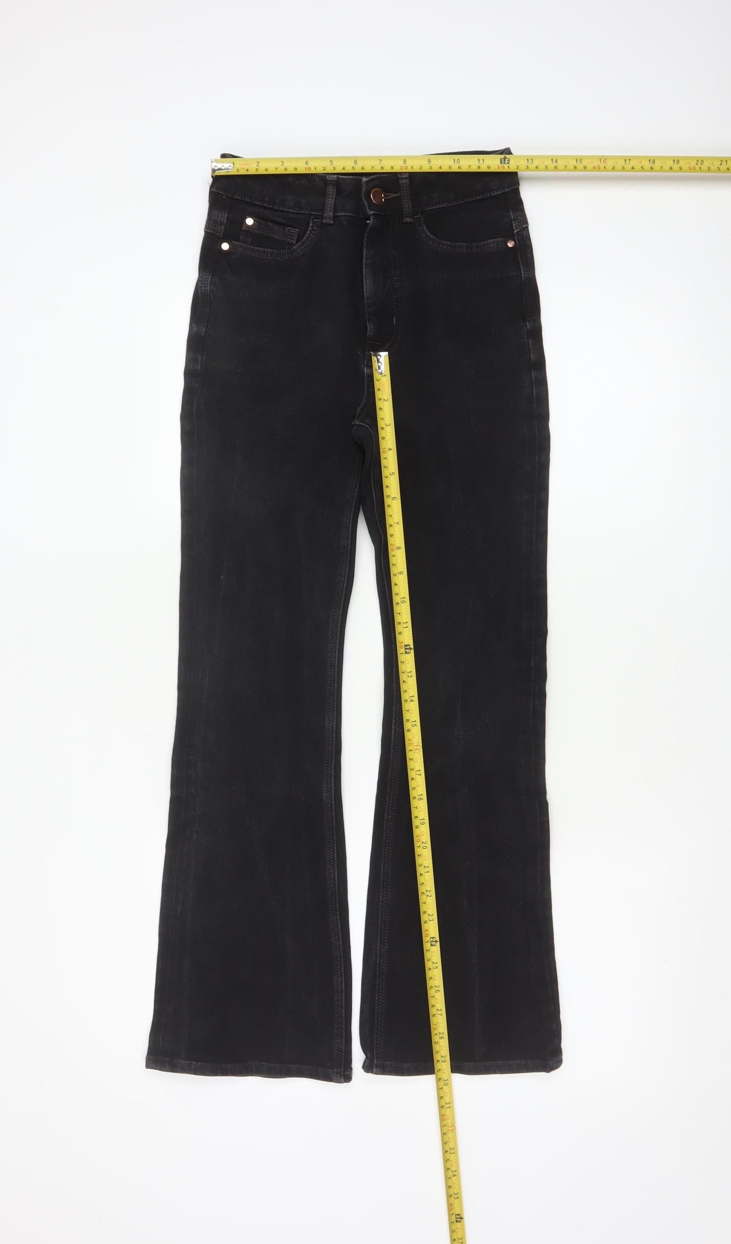 M&S Women Black UK 8 Short Bootcut Stretch Magic Shaping Jeans