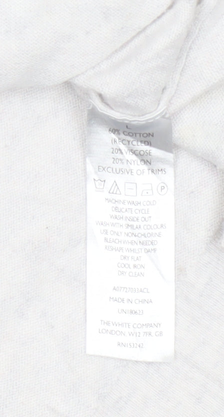 White Label Women’s Silver L Fine Knit Crew Neck Glitter Jumper