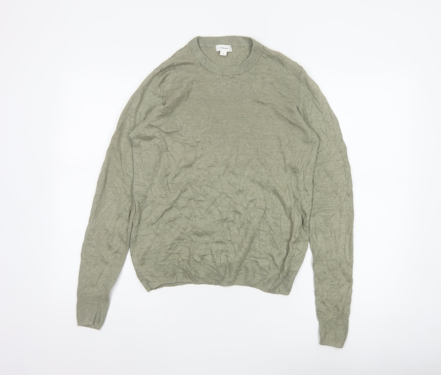 Commoners Women’s Green Linen Crew Neck Knit Pullover Jumper Size 8