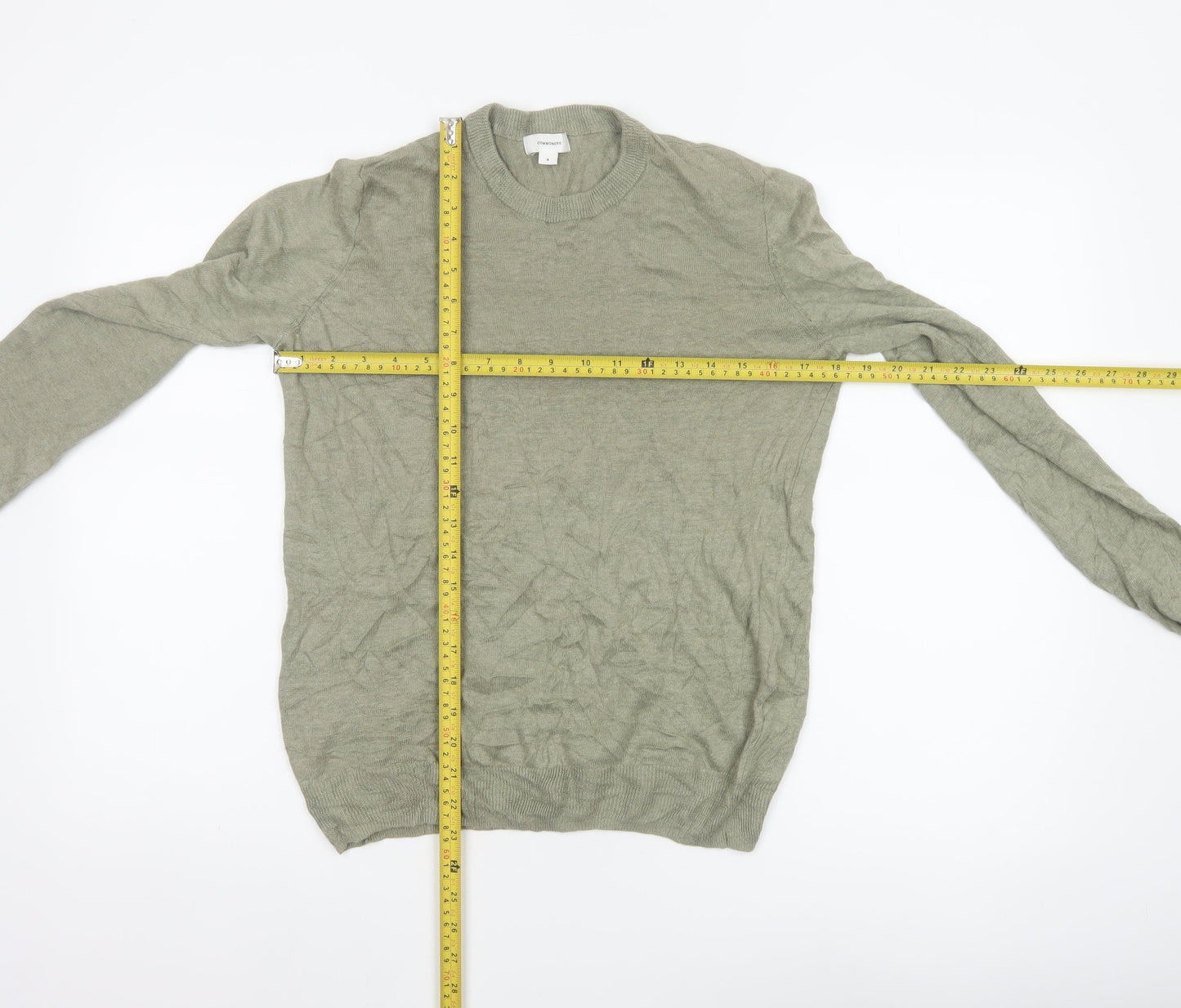 Commoners Women’s Green Linen Crew Neck Knit Pullover Jumper Size 8