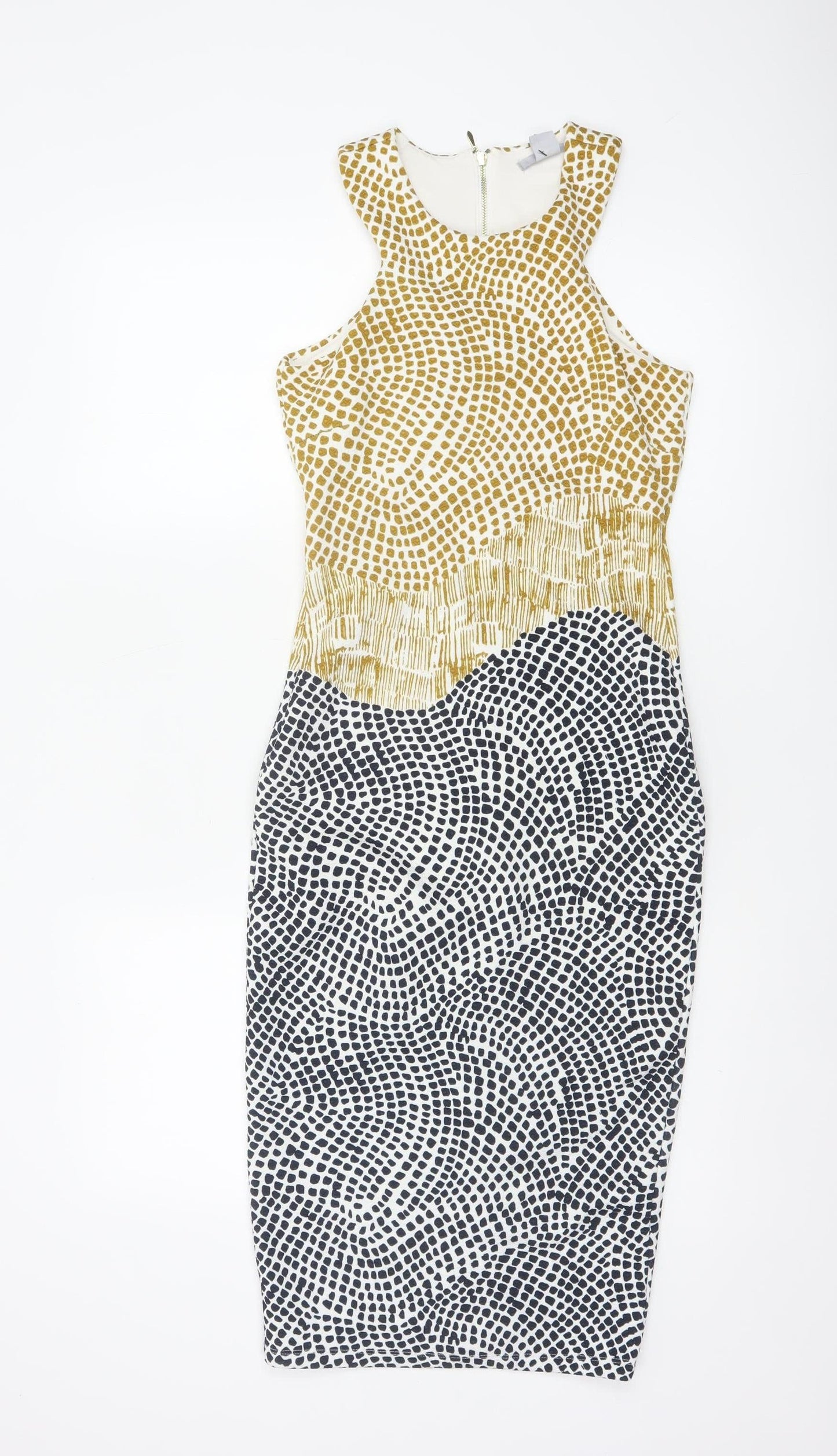 H&M Women’s Multicoloured XS Animal Print Pencil Midi Dress
