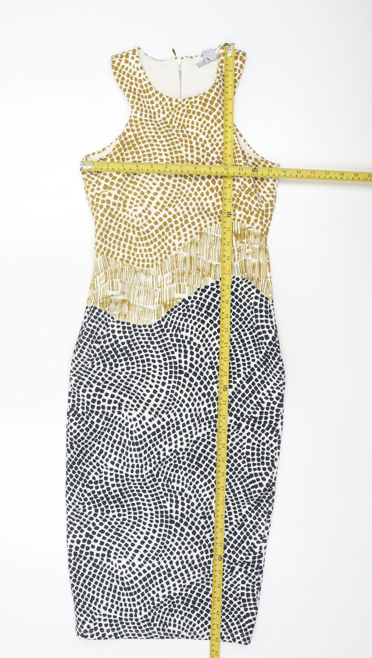 H&M Women’s Multicoloured XS Animal Print Pencil Midi Dress