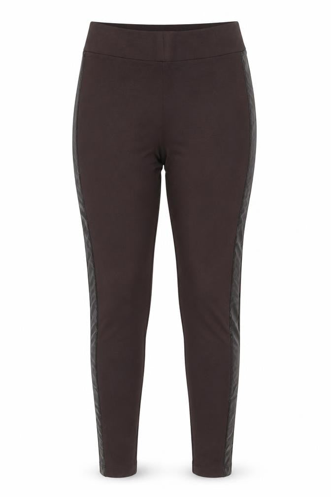 Marks & Spencer Women's Black UK 12 Regular Faux Leather Panel Leggings