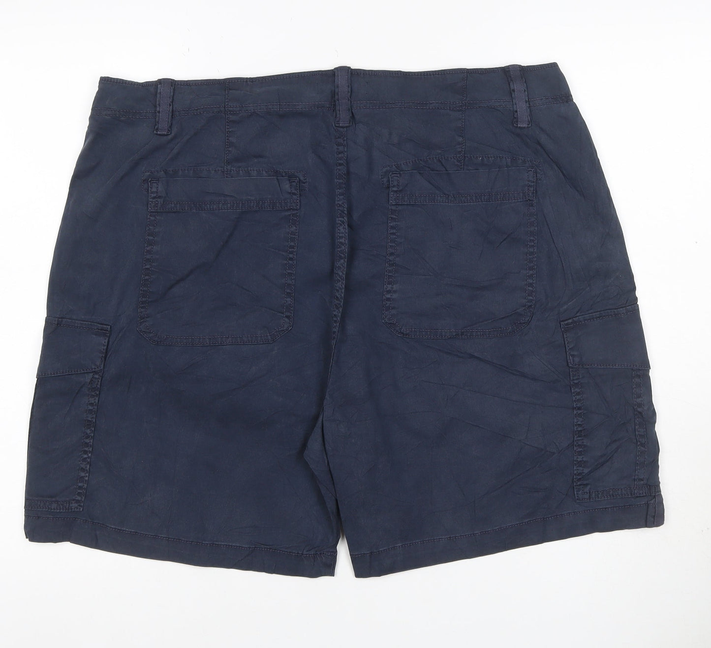 M&S Women’s Navy Blue Size 20 Lyocell Cotton Stretch Cargo Shorts