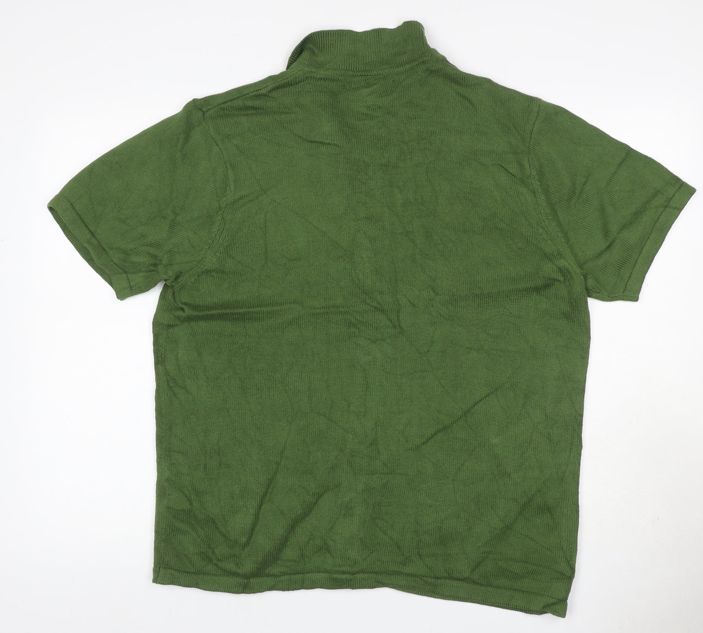 ASOS Design Men’s Green L Short Sleeve Cotton Button Cardigan Collared