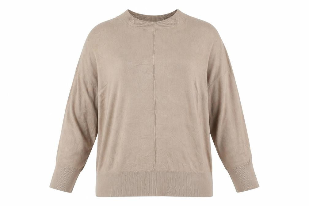 Front view of Dorothy Perkins Women Beige Petite UK 12 Mock Neck Viscose Jumper