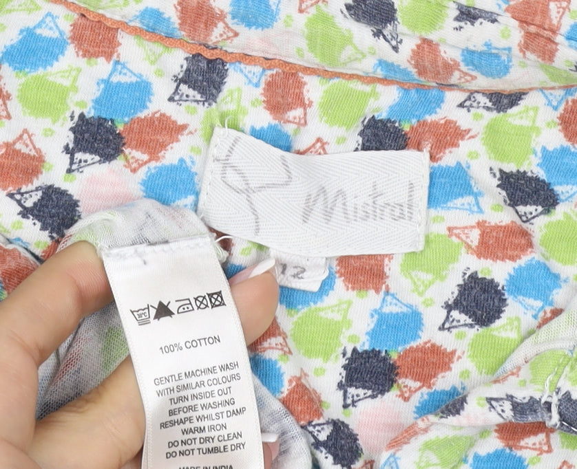 Mistral Women’s Multicoloured Size 12 Geometric Cotton Button-Up Shirt
