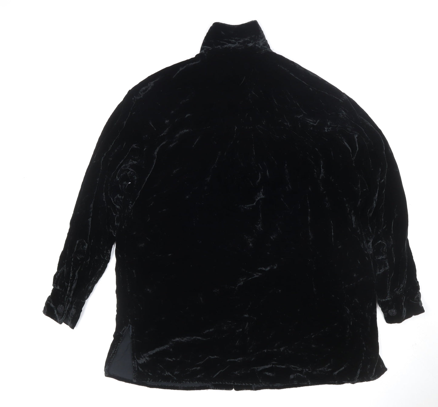 Next Women’s Black Velvet Collared Button Cardigan UK M Long Sleeve