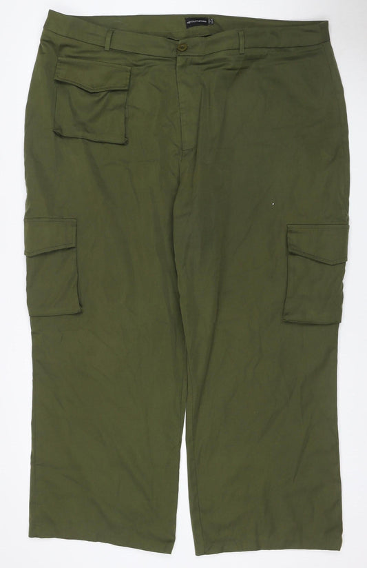 PrettyLittleThing Women’s Khaki Green UK 22 Cargo Straight Leg Trousers