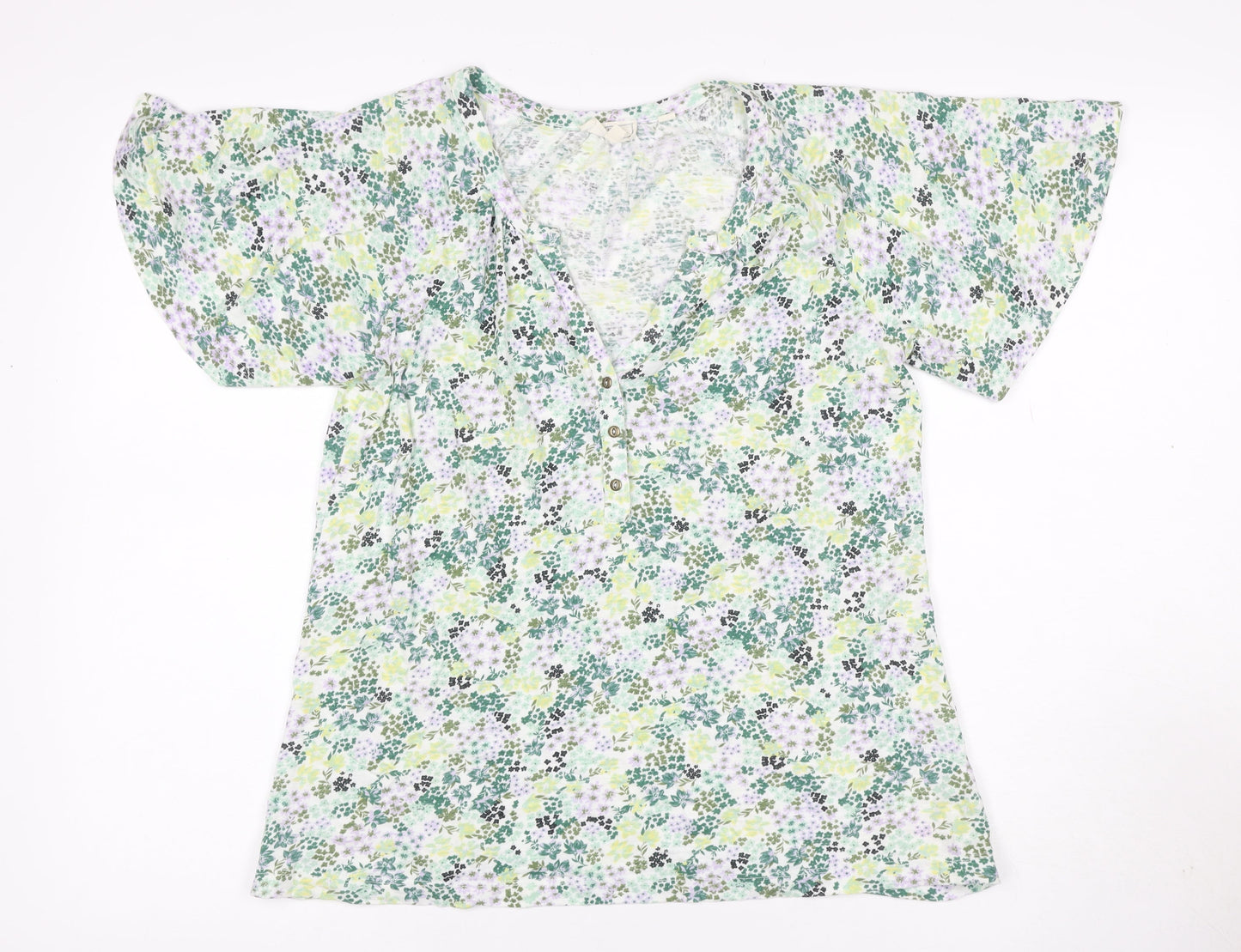 Fat Face Women’s Multicoloured Floral Kimono Sleeve Blouse UK 8