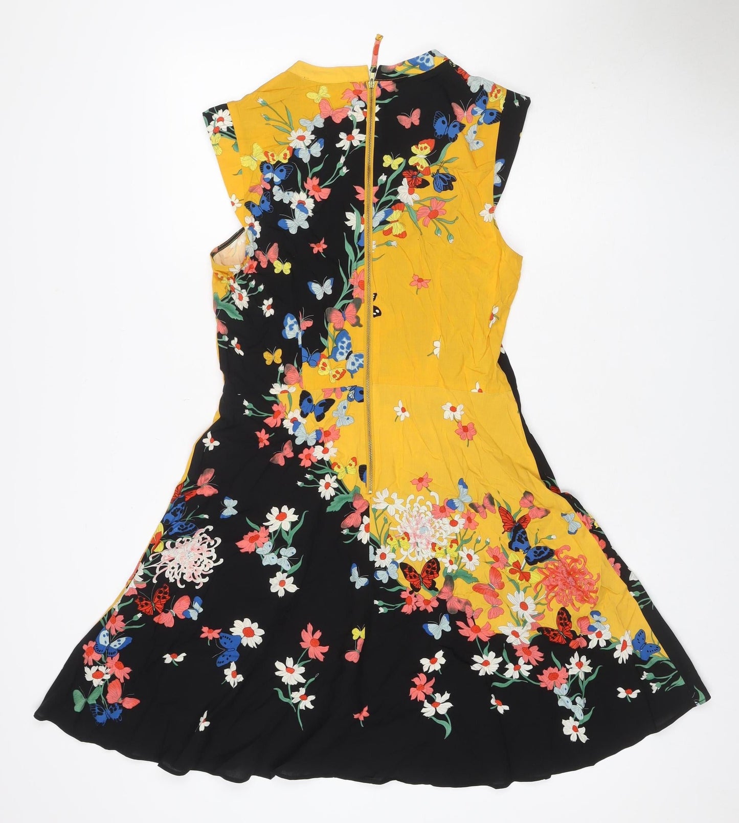 Oasis Women Multicoloured Floral Butterfly Size 10 Shift Knee Dress