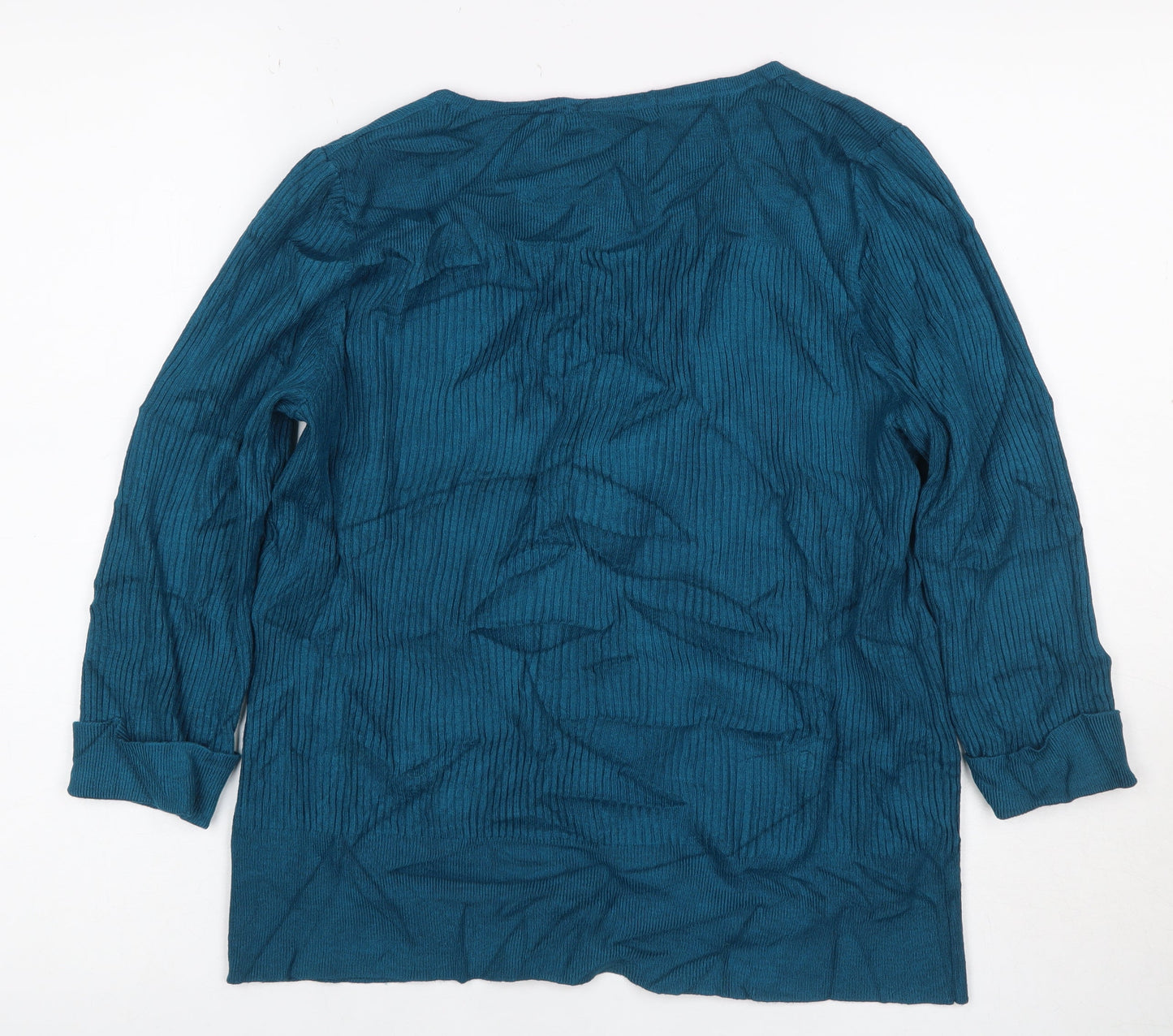 Marks and Spencer Women’s Blue UK 20 Rib Knit Long Sleeve Tunic Jumper