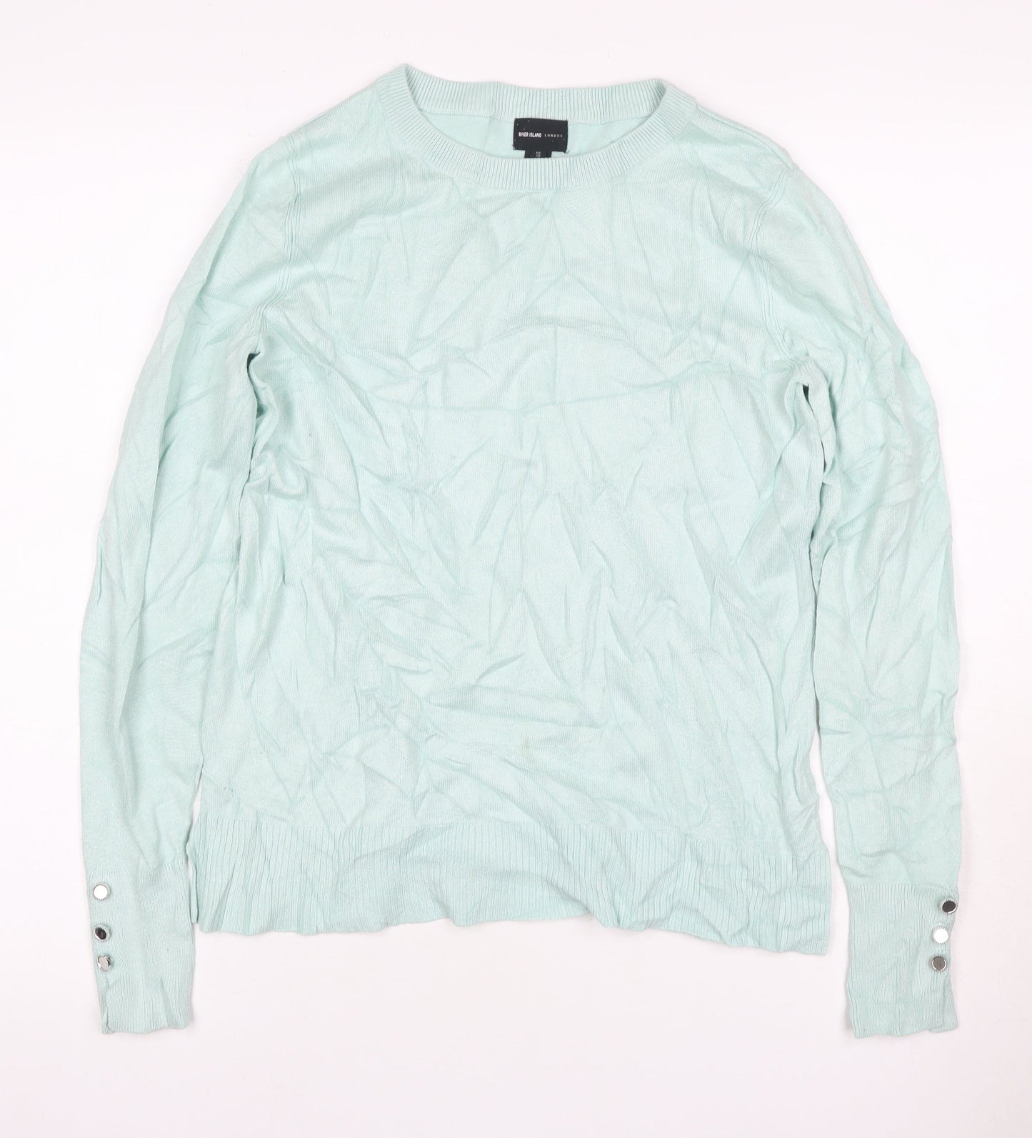 River Island Women Blue Size 10 Lightweight Knit Crew Neck Jumper