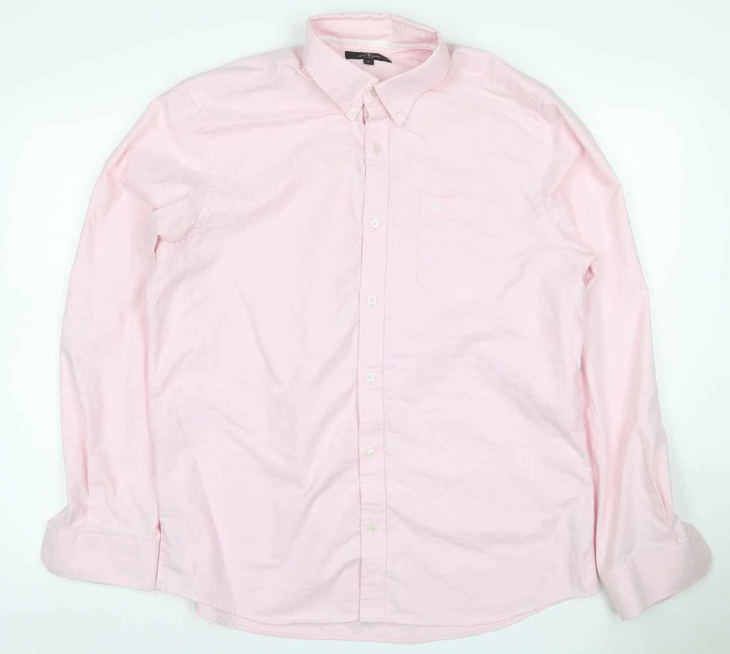 Jeff Banks London Men’s Pink L Cotton Button-Down Long Sleeve Shirt